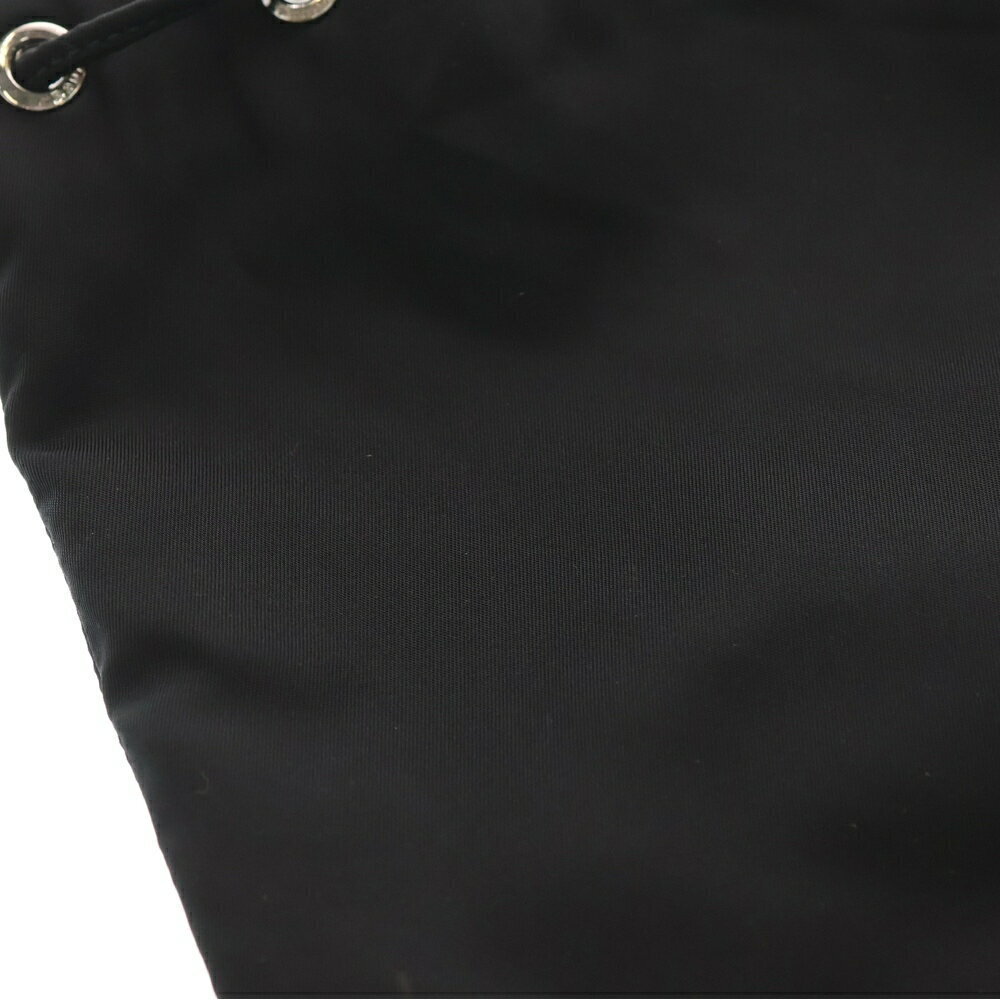 PRADA Triangle Plate Drawstring Shoulder Bag Black - image 6